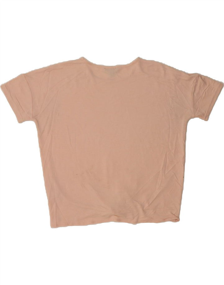 J. CREW Womens Oversized Front Tie T-Shirt Top UK 14 Medium Pink Viscose Vintage J. Crew and Second-Hand J. Crew from Messina Hembry 