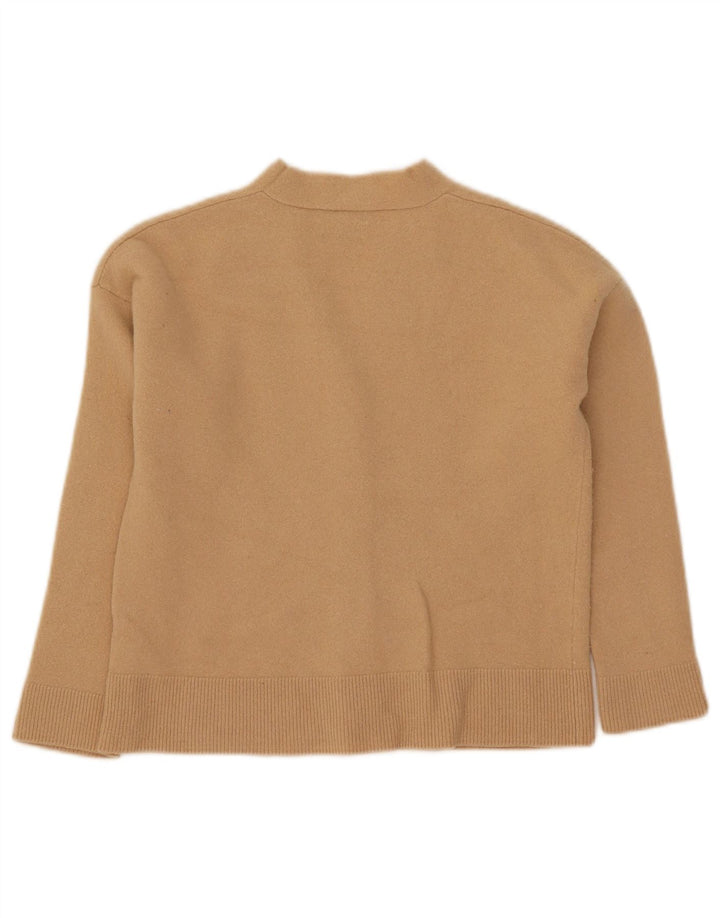 Massimo Dutti ženski kratki kardigan džemper UK 12 Srednje bež vuneni