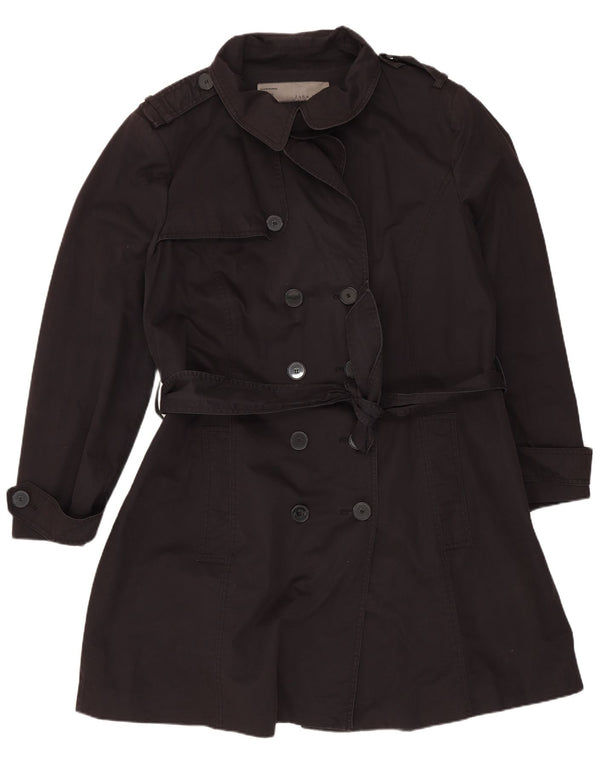 Zara ženski trenč kaput UK 20 2XL tamnoplavi pamuk