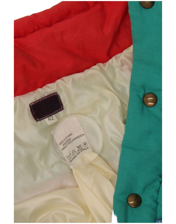 Vintage ženska podstavljena jakna s kapuljačom IT 42 srednje raznobojne boje