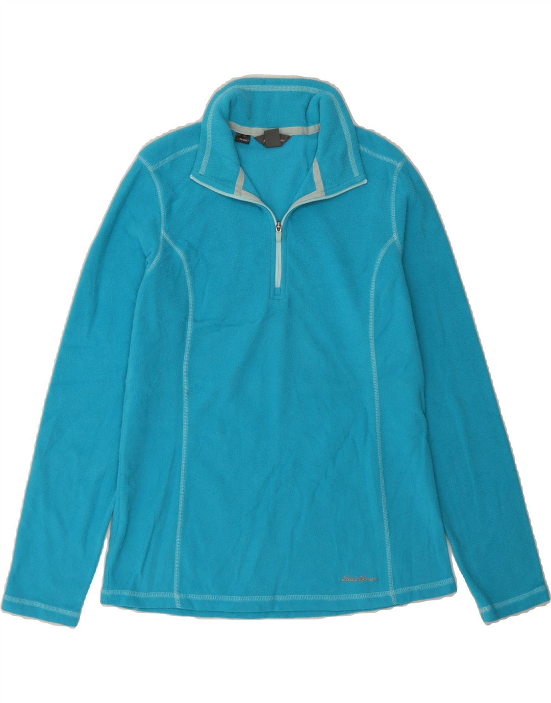 EDDIE BAUER Womens Zip Neck Fleece Jumper UK 10 Small Blue Polyester Vintage Eddie Bauer and Second-Hand Eddie Bauer from Messina Hembry 