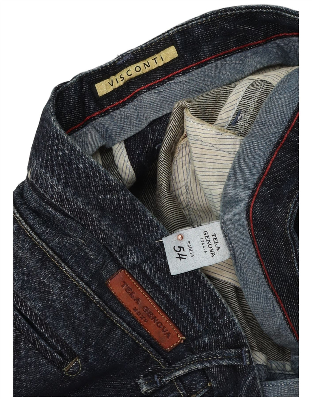 VISCONTI muške ravne traperice IT 54 2XL W38 L32 plavi pamuk