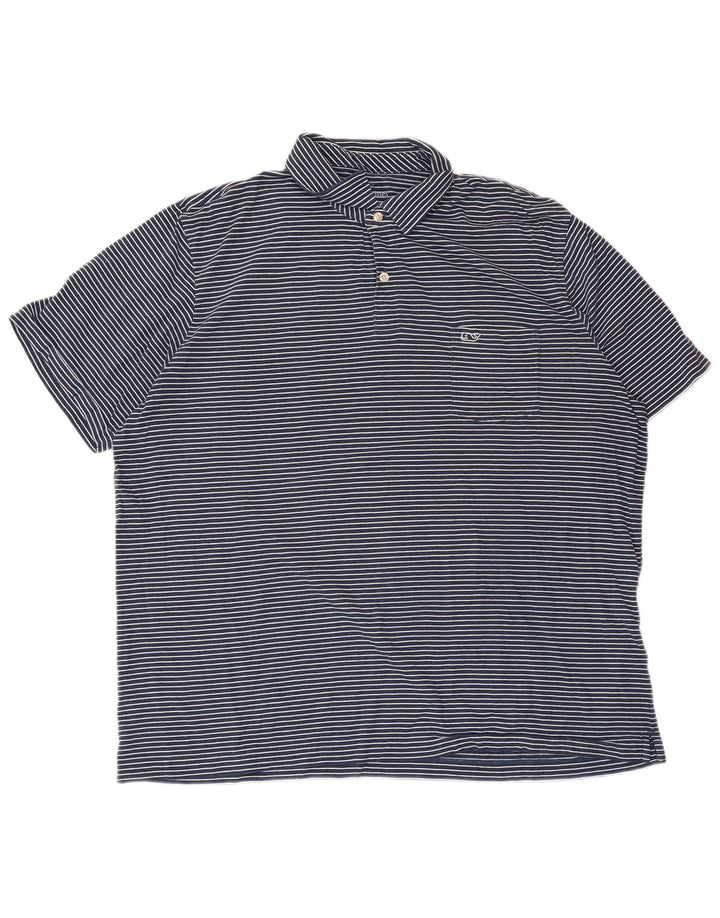 VINEYARD VINES Muška polo majica klasičnog kroja XL tamnoplavi pamuk na pruge