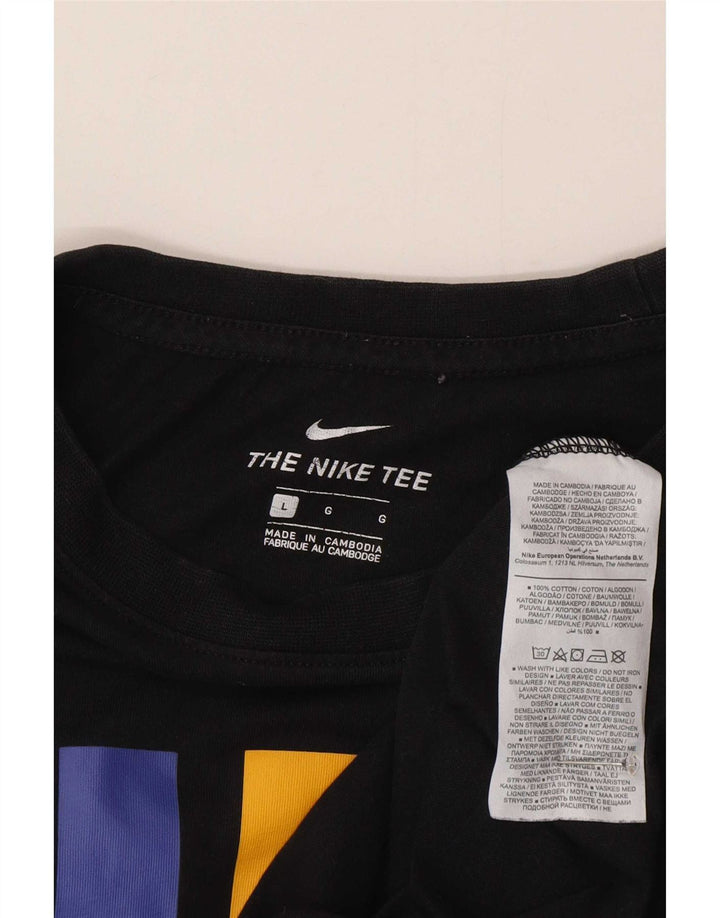 Velika crna pamučna majica Nike s grafičkim motivima