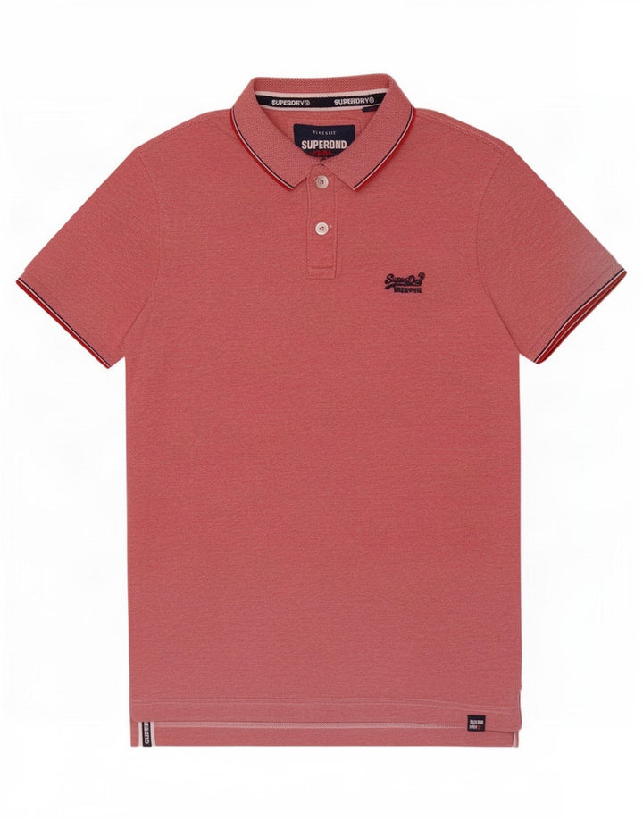 Superdry muška polo majica Srednje ružičasti pamuk
