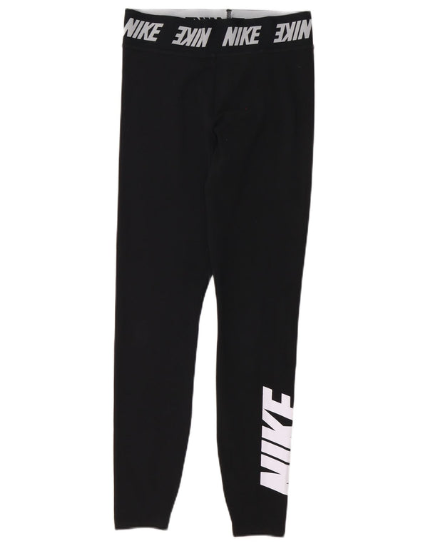 Nike ženske grafičke tajice UK 8 male crne pamučne
