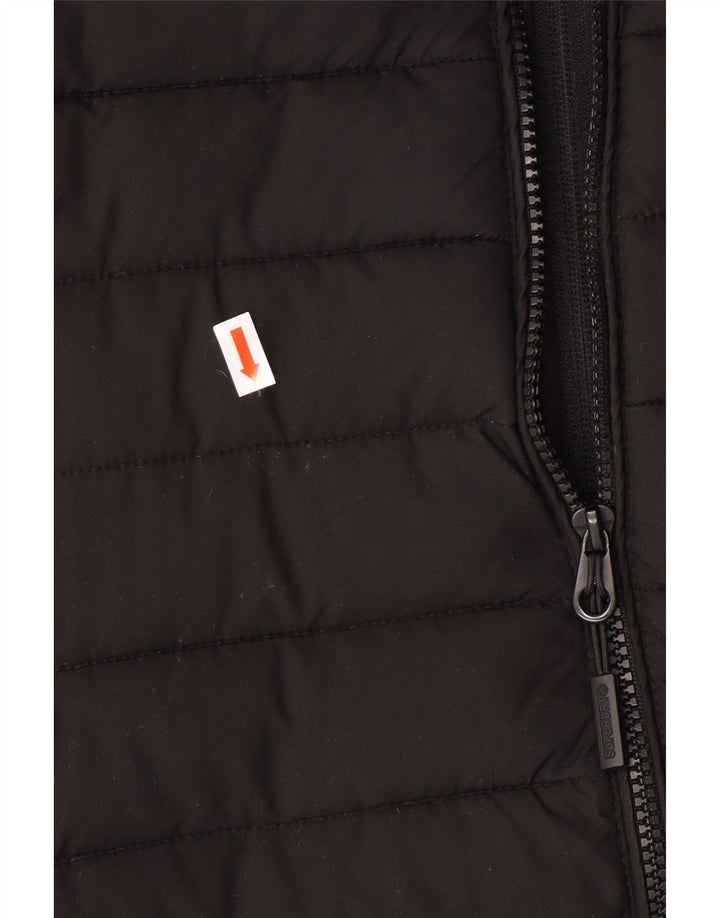 Superdry muška podstavljena jakna s kapuljačom, veliki crni poliester