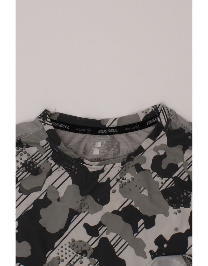 RUSSELL ATHLETIC Boys Dri-Power majica kratkih rukava 14-15 godina XL siva kamuflažna