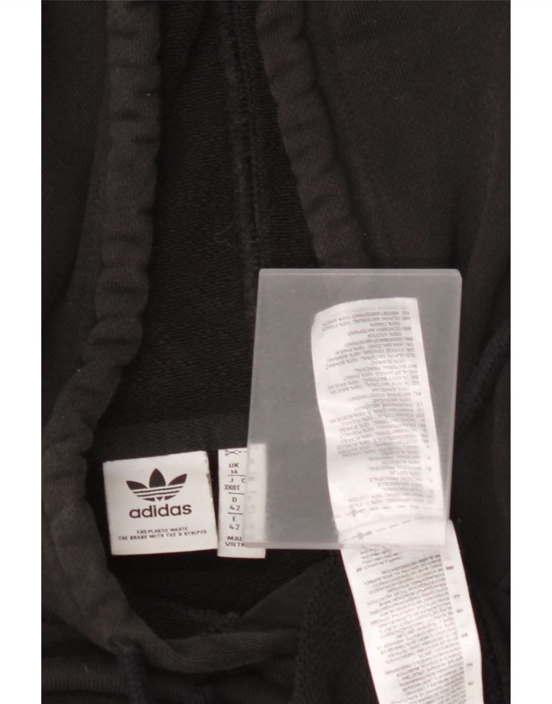 ADIDAS ženska velika majica s kapuljačom UK 16 Veliki crni pamuk