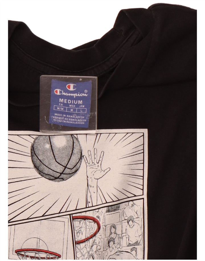 CHAMPION Muška majica kratkih rukava s grafičkim motivima srednje crna