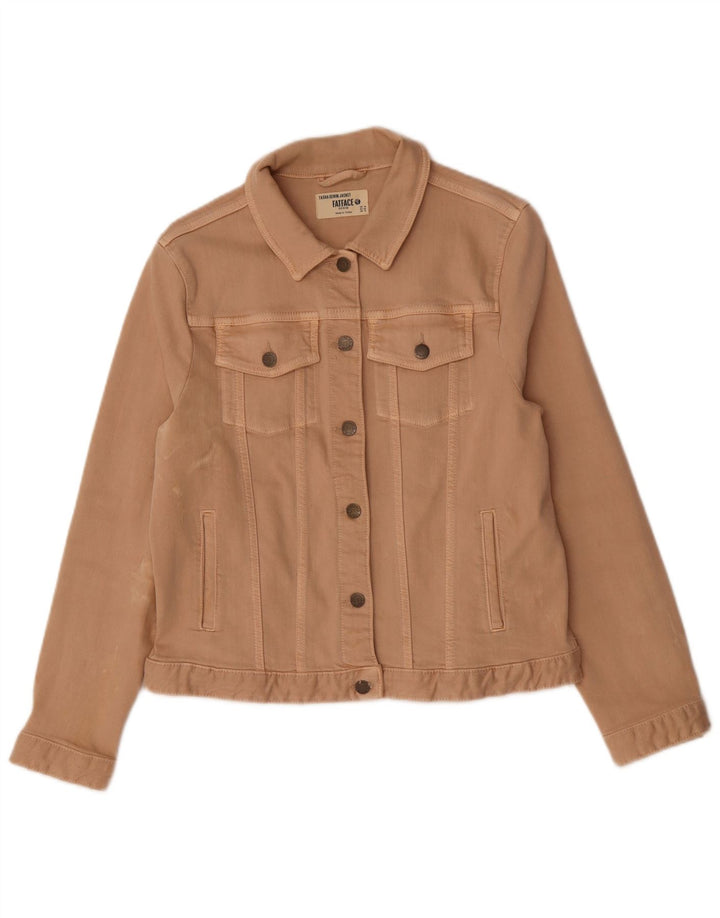 FAT FACE Womens Denim Jacket UK 12 Medium  Beige