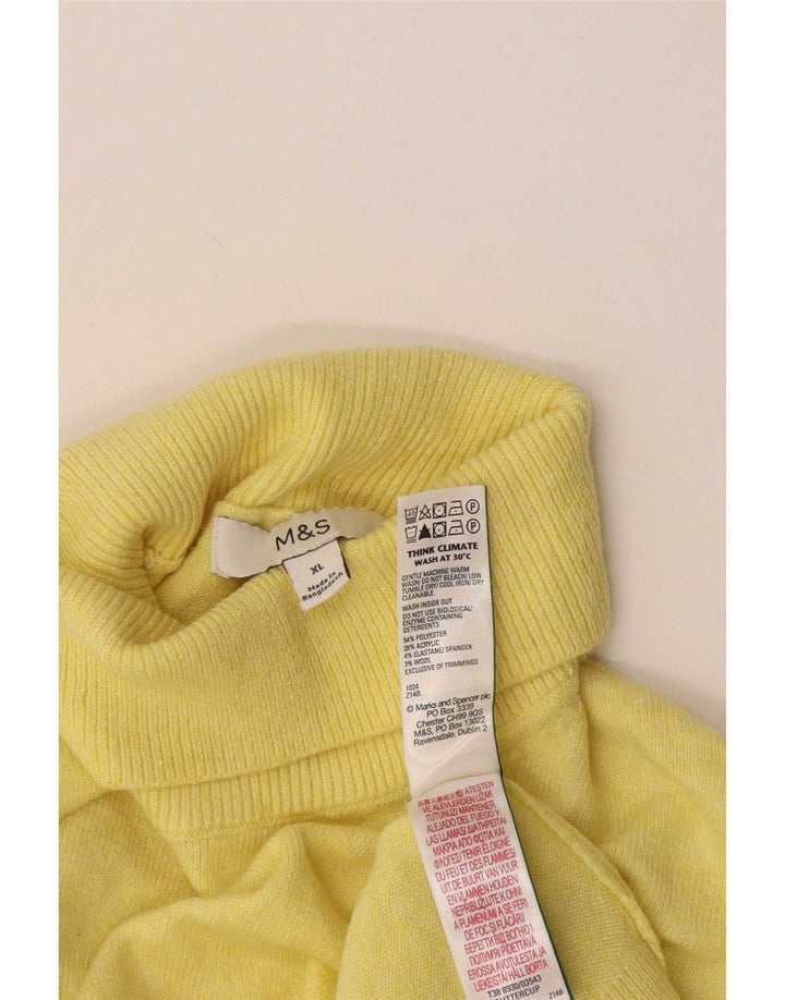 Marks & Spencer ženski pulover s rol izrezom UK 18 XL žuti poliester