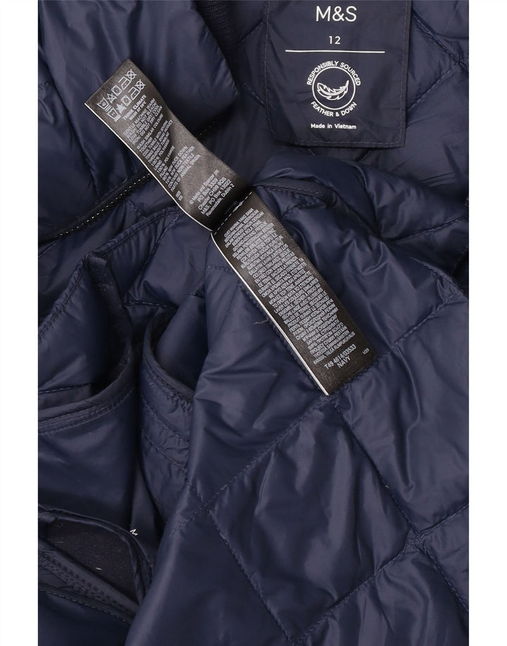 Marks & Spencer ženska prošivena podstavljena jakna UK 12 srednje tamnoplava