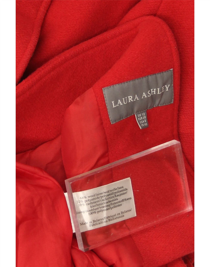 LAURA ASHLEY Womens Overcoat UK 12 Medium Red Wool Vintage Laura Ashley and Second-Hand Laura Ashley from Messina Hembry 