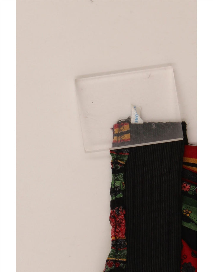 VINTAGE ženska suknja A-kroja visokog struka W24 XS Raznobojni cvjetni pamuk