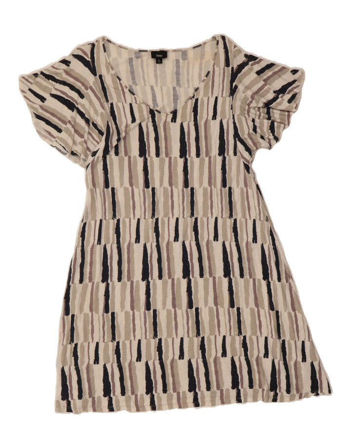 MOSSIMO Womens Batwing A-Line Dress UK 16 Large Grey Striped Rayon Vintage Mossimo and Second-Hand Mossimo from Messina Hembry 