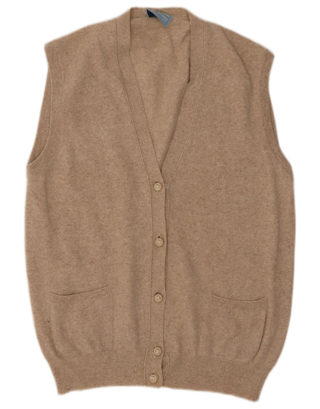 BLUMARINE Ženski džemper bez rukava IT 46 Veliki bež vuneni