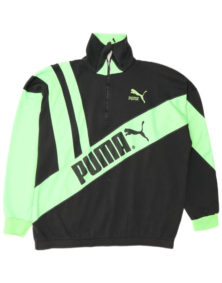 Puma muška dukserica s izrezom s patentnim zatvaračem srednje crne boje