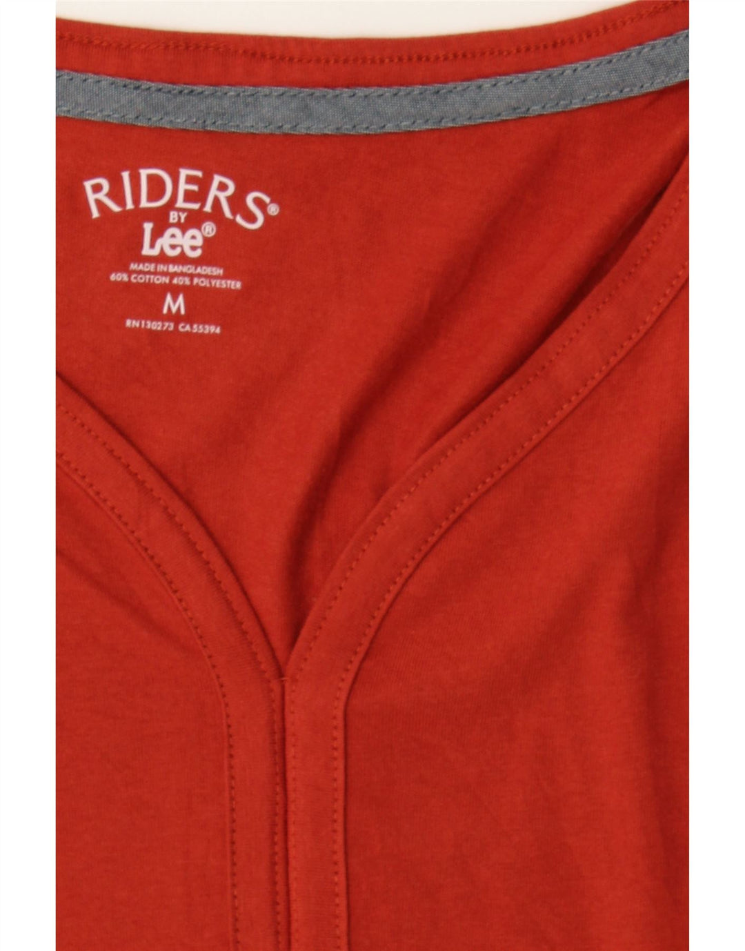 LEE Womens Riders Top 3/4 Sleeve UK 14 Medium Red Cotton Vintage Lee and Second-Hand Lee from Messina Hembry 