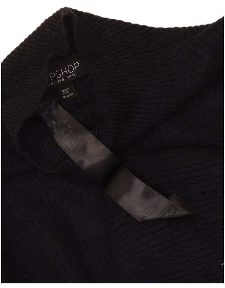 Topshop ženski kratki džemper s kornjačinim ovratnikom UK 12 srednje tamnoplavi najlon