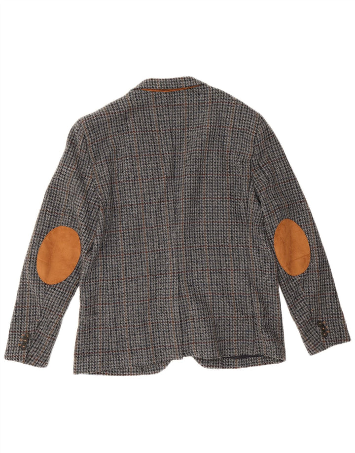 Zara muška jakna sa 2 gumba EU 56 XL sivi poliester s ptičijim zubima