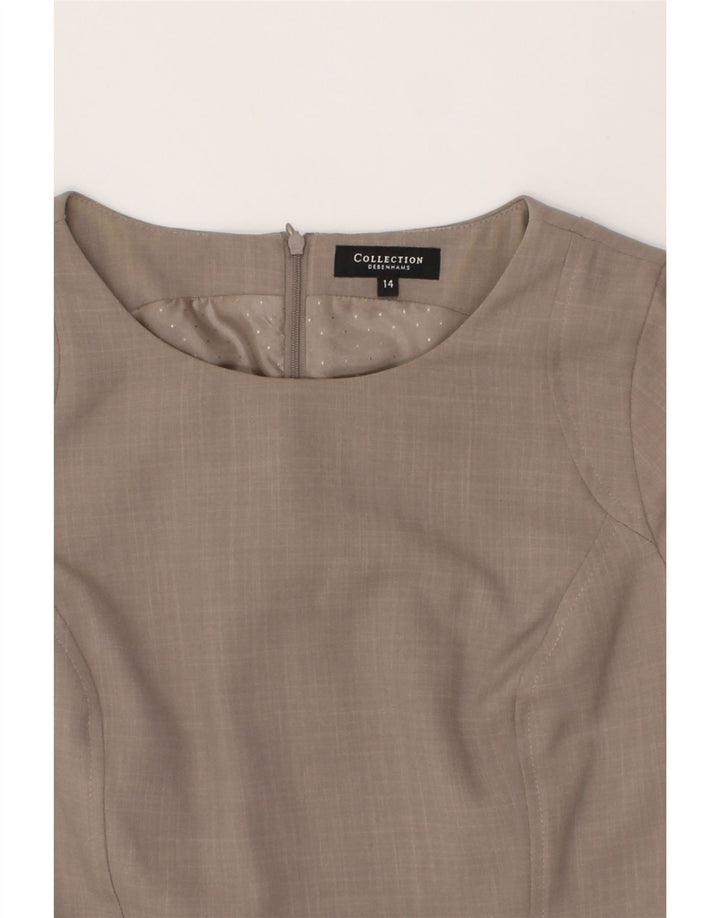 DEBENHAMS Womens Sheath Dress UK 14 Large Grey Polyester Vintage Debenhams and Second-Hand Debenhams from Messina Hembry 