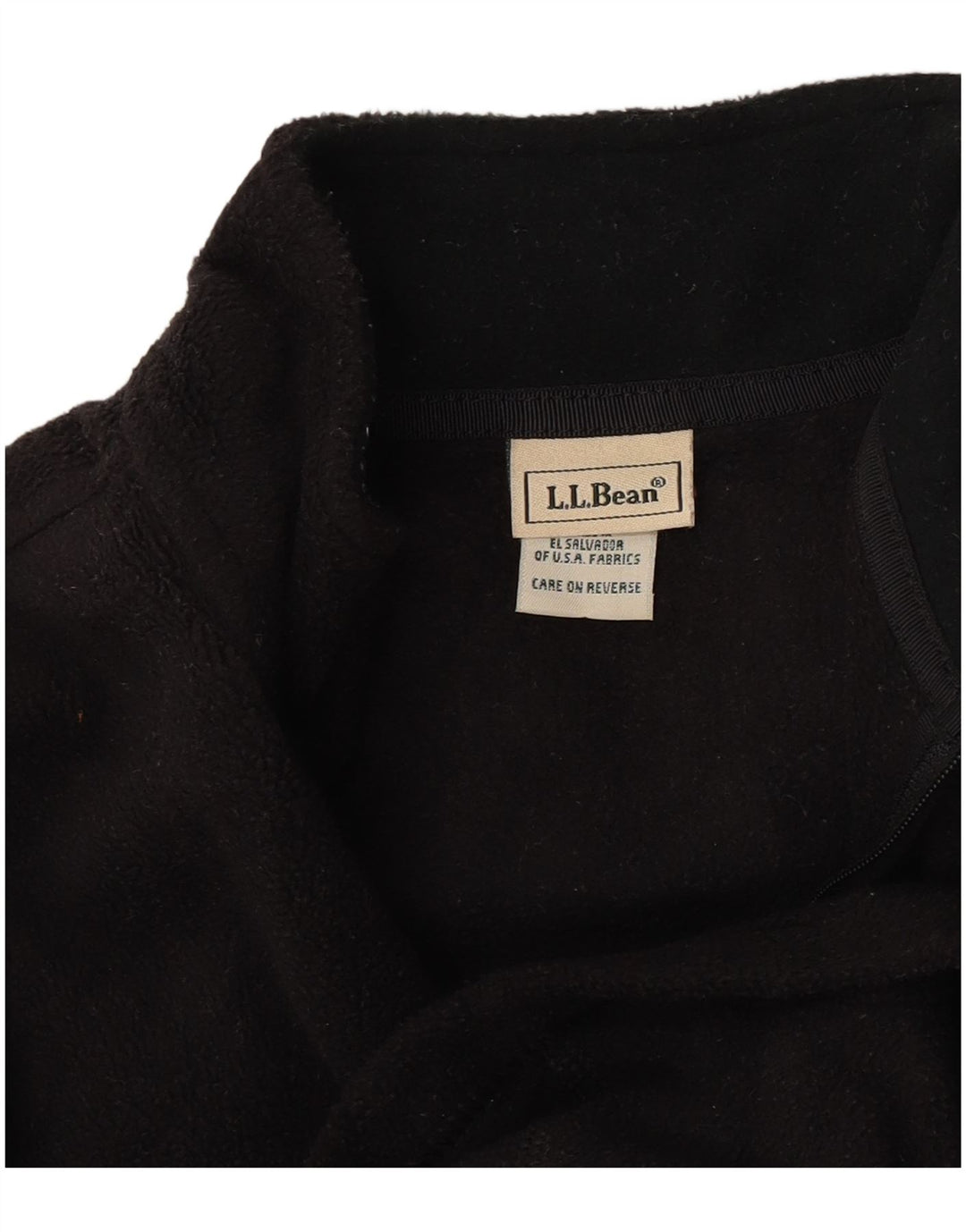 L.L.Bean ženski flis džemper s patentnim izrezom UK 10 Mali crni poliester