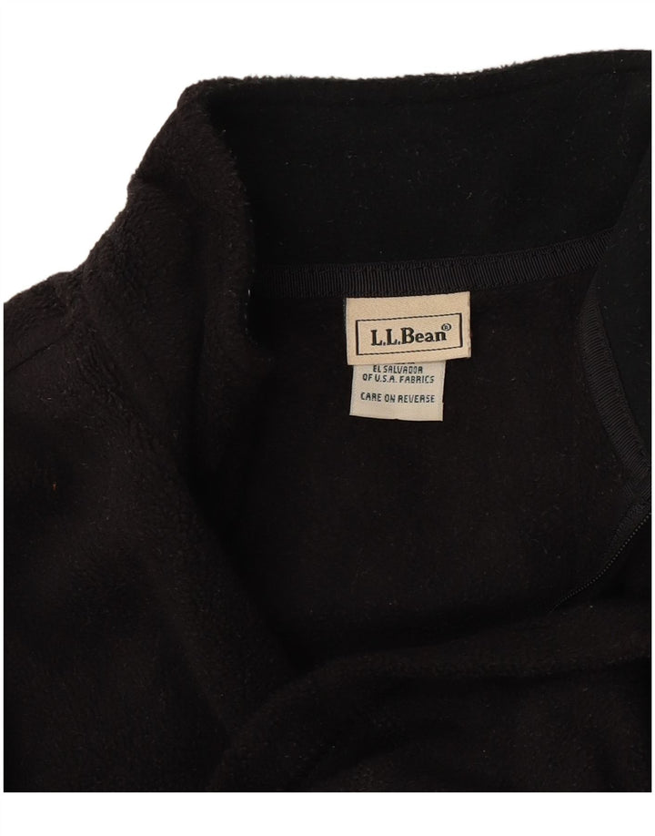 L.L.Bean ženski flis džemper s patentnim izrezom UK 10 Mali crni poliester