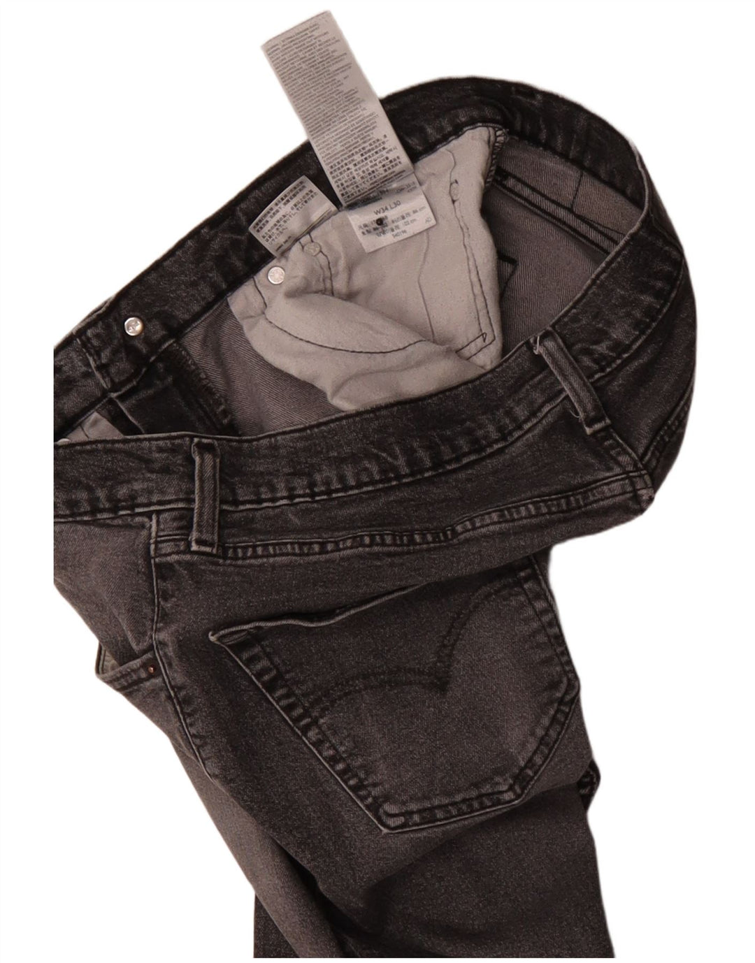 Levi's muške 505 ravne traperice W34 L27 sivi pamuk