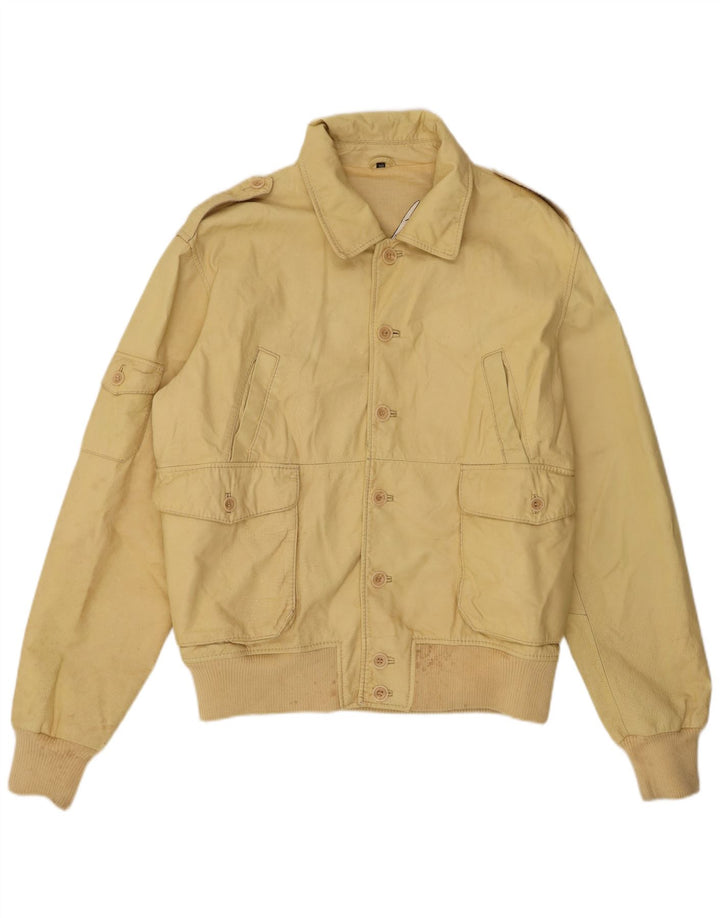 Vintage muška kožna jakna IT 50 Large Yellow Leather