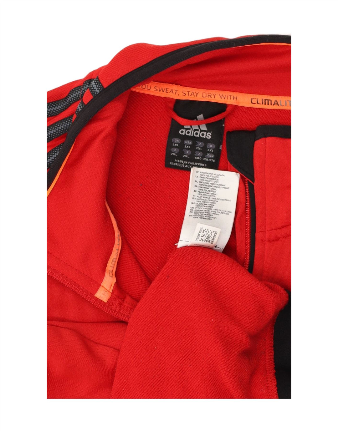 Adidas muška trenirka Climalite gornja jakna 2XL crveni poliester