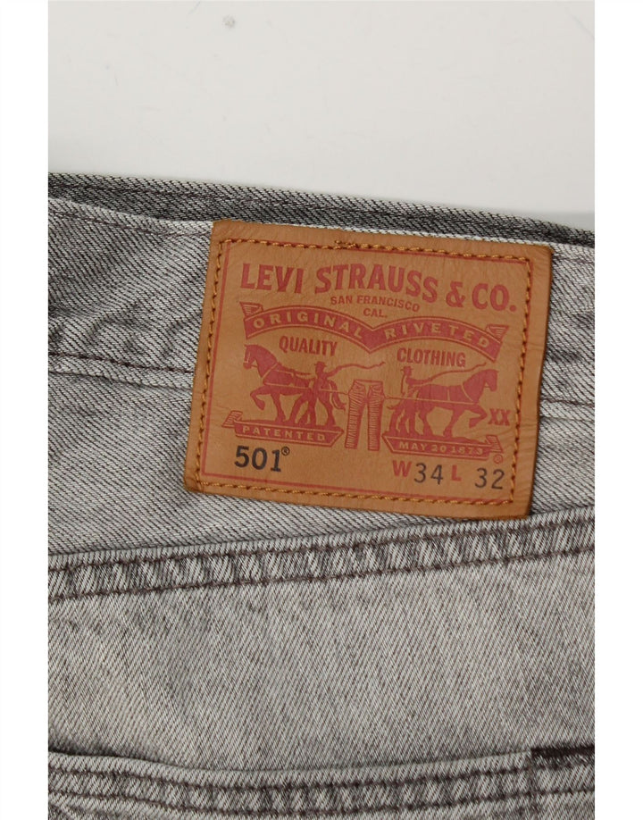 LEVI'S muške 501 ravne traperice W34 L30 sivi pamuk