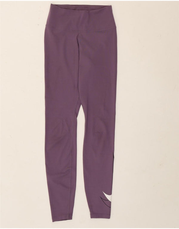 Nike Ženske Dri Fit grafičke tajice UK 4 XS Ljubičasti poliester