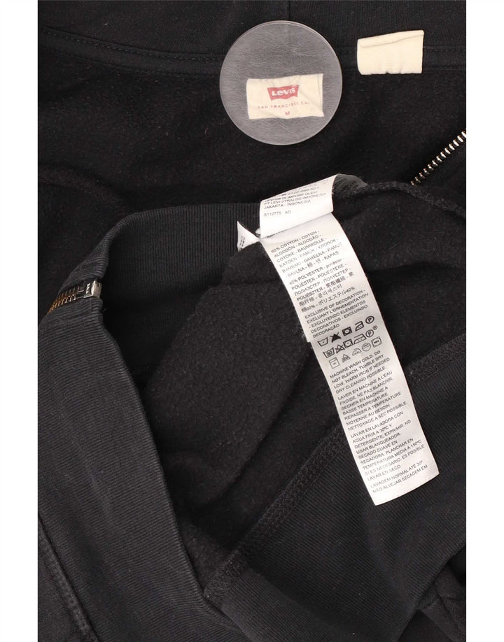 Levi's muški pulover s kapuljačom na patentni zatvarač Srednje crni pamuk