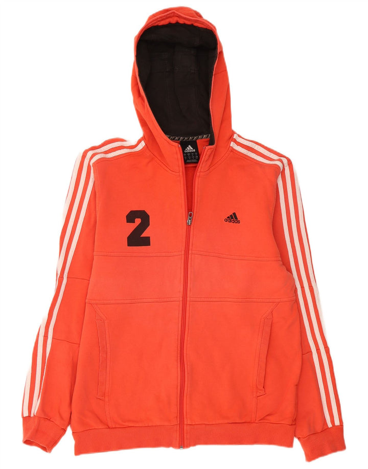 Adidas muški pulover s kapuljačom s patentnim zatvaračem srednje crvene boje