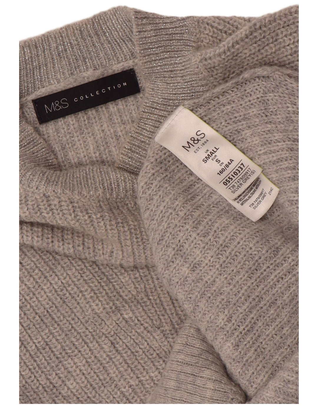 Marks & Spencer ženski pulover s okruglim izrezom UK 10 Small Gray