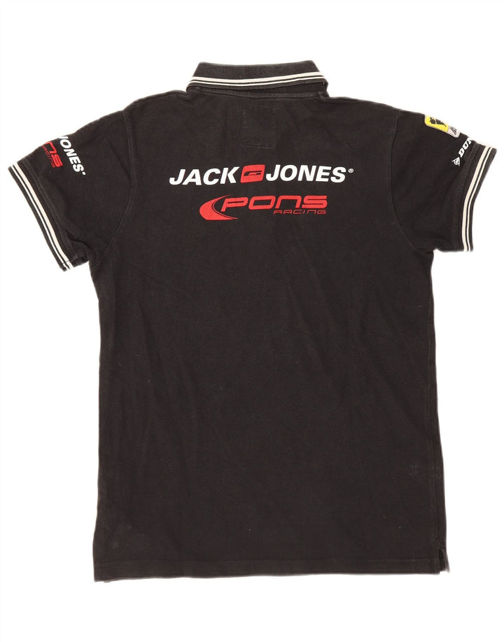 Jack & Jones muška polo majica s grafičkim motivima Mala crna pamučna