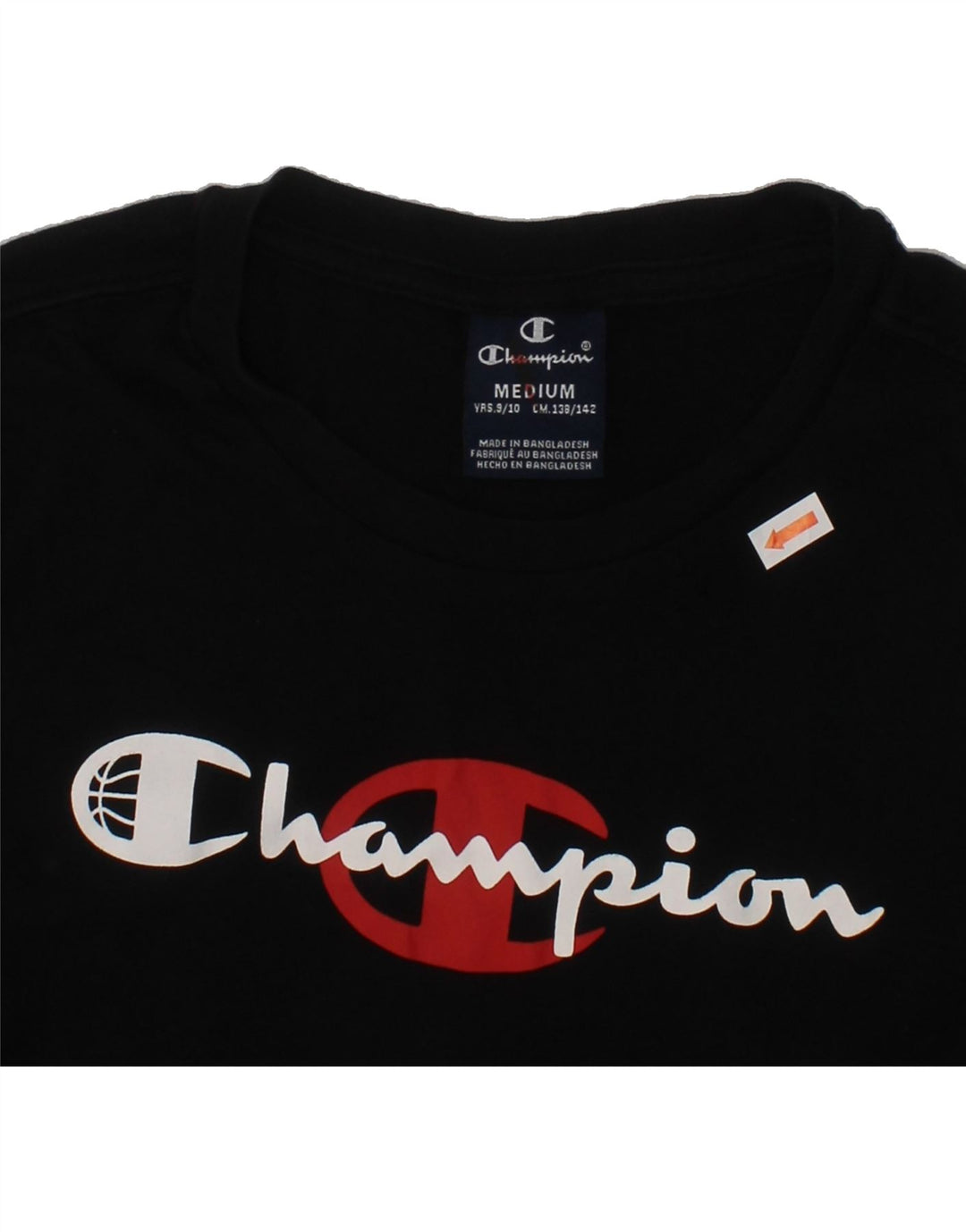 CHAMPION Boys Graphic T-Shirt Top 9-10 Years Medium Black Vintage Champion and Second-Hand Champion from Messina Hembry 