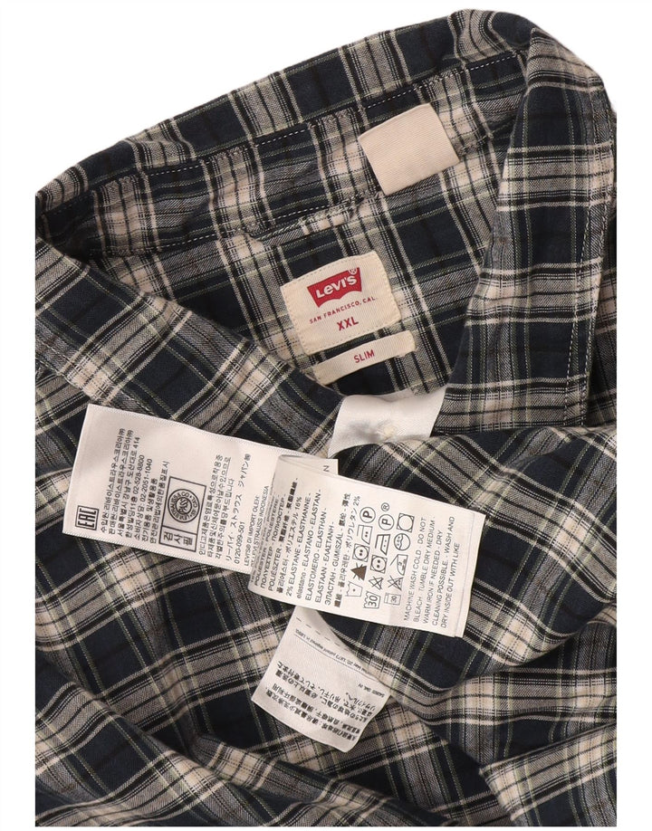 Levi's muška tanka košulja 2XL tamnoplavi karirani pamuk