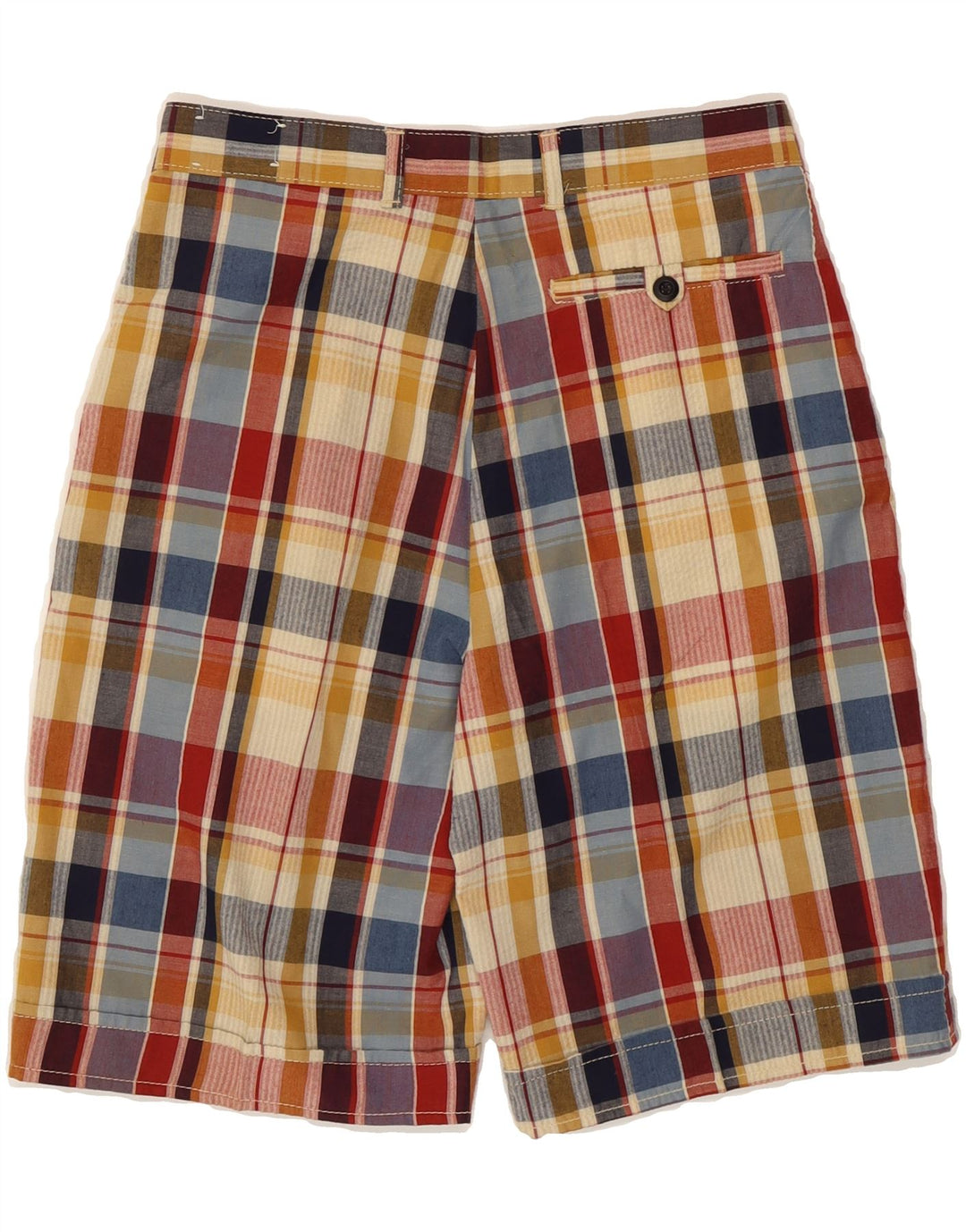 POOH Mens Chino Shorts W26 XS Multicoloured Check Polyester Vintage Pooh and Second-Hand Pooh from Messina Hembry 