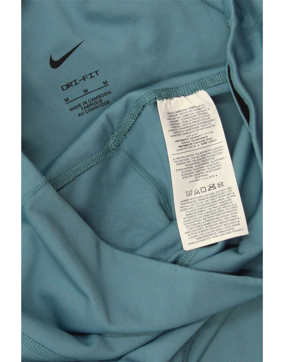 Nike Ženske Dri Fit Leggings UK 12 Srednje plavi poliester
