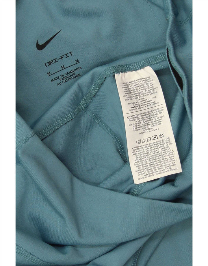 Nike Ženske Dri Fit Leggings UK 12 Srednje plavi poliester
