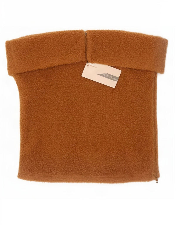 Zara ženska majica bez naramenica od kratkog flisa UK 18 XL smeđi poliester