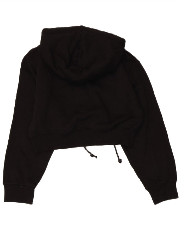 ZARA ženski kratki džemper s kapuljačom UK 10 Mali crni poliester