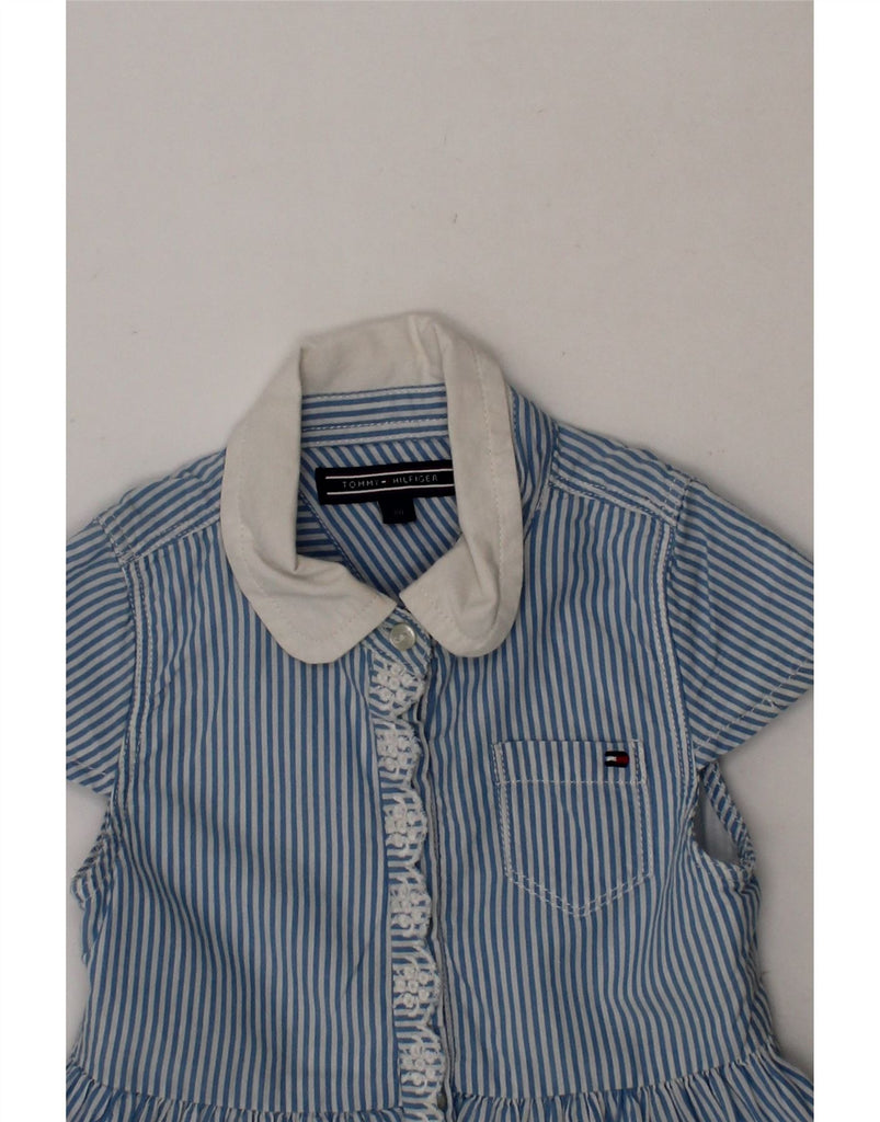 TOMMY HILFIGER Baby Girls Shirt Dress 9-12 Months Blue Striped Cotton Vintage Tommy Hilfiger and Second-Hand Tommy Hilfiger from Messina Hembry 