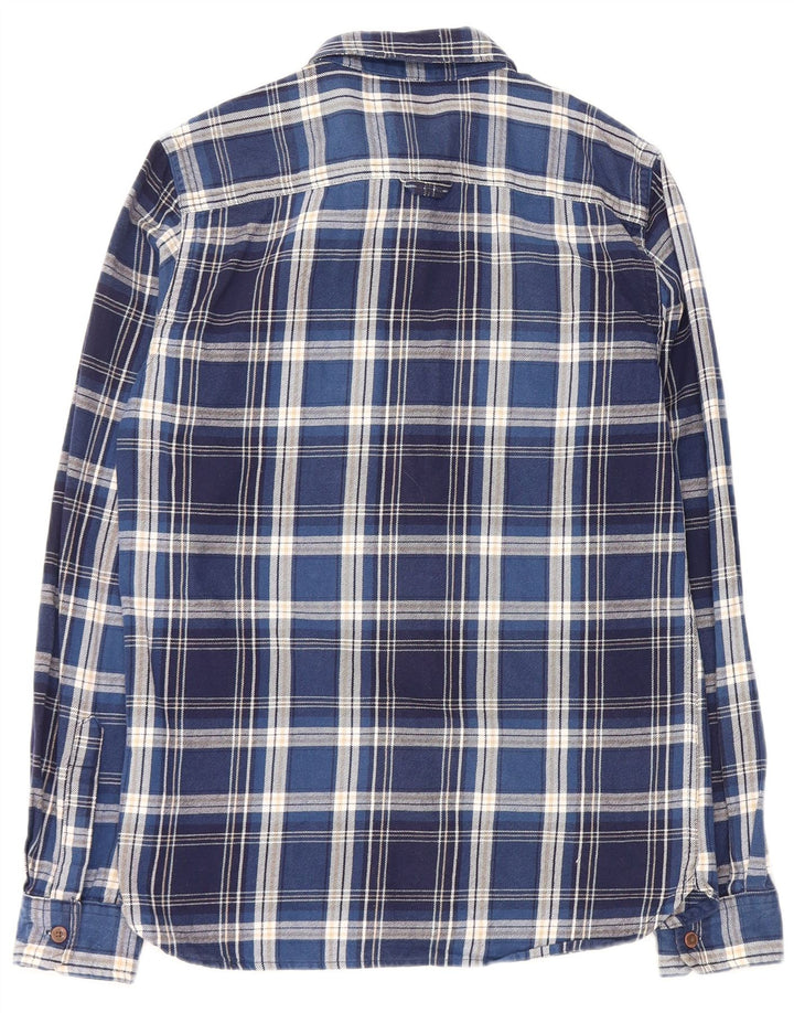 SUPERDRY muška flanelska košulja, mali plavi karirani pamuk