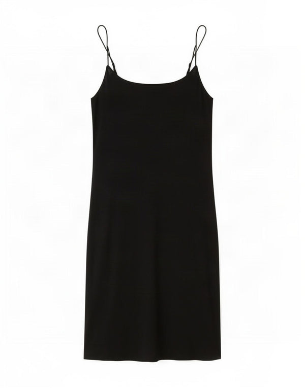 Zara ženska mini slip haljina UK 14 Veliki crni pamuk