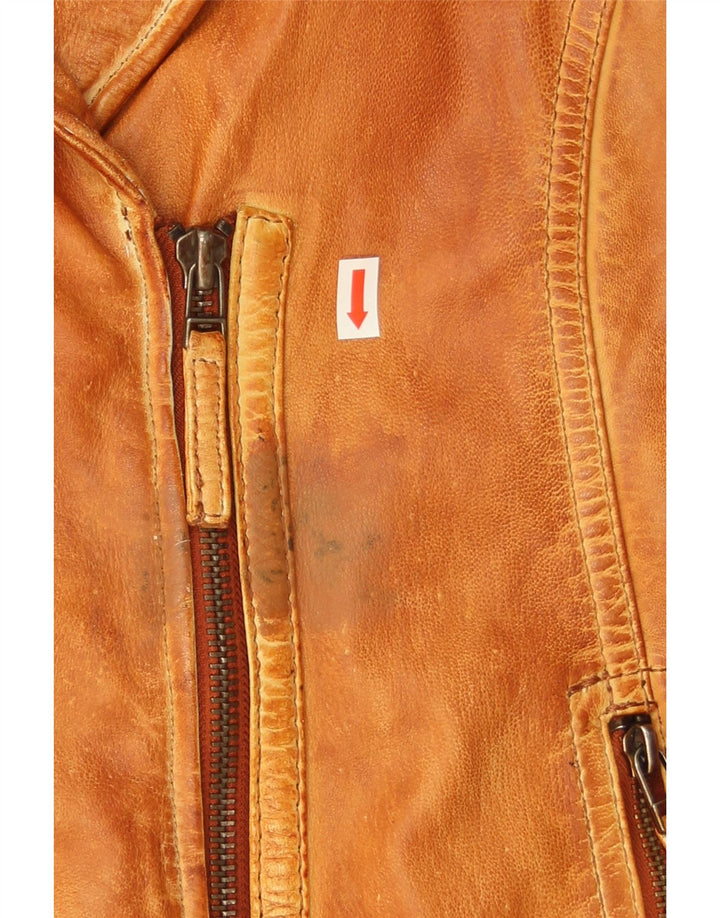 Gipsy ženska kožna biciklistička jakna UK 14 srednje smeđa koža