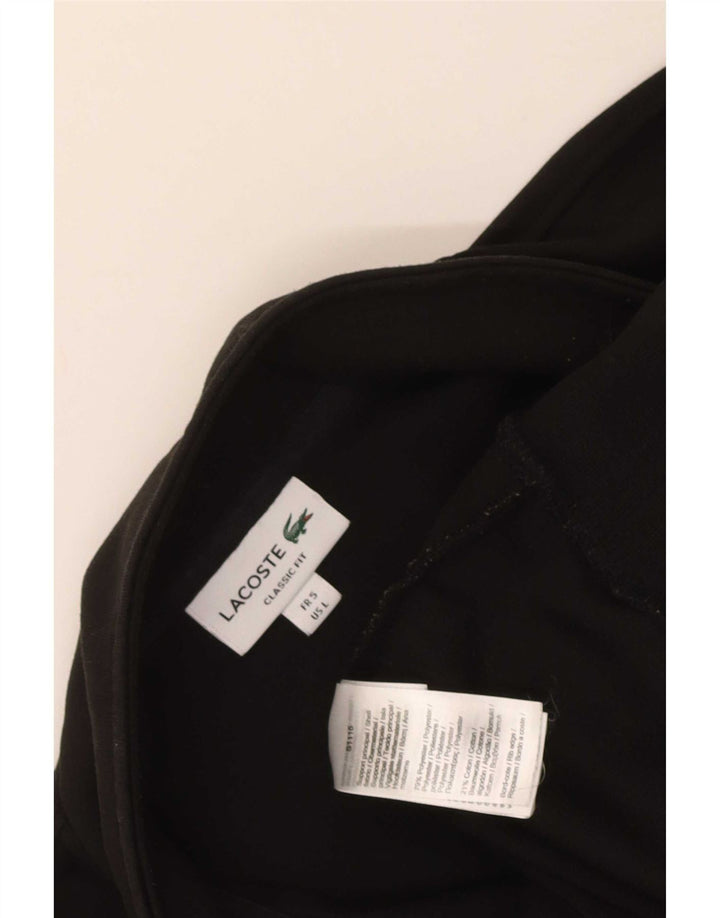 Lacoste muška majica s kratkim izrezom s patentnim zatvaračem veličine 5, velika crna
