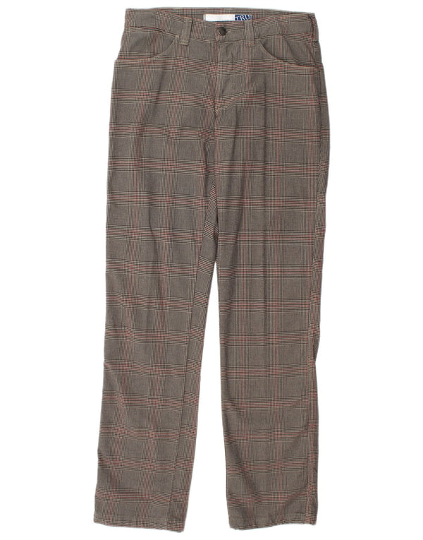 TRUSSARDI Mens Casual Trousers IT 48 Medium W32 L33 Brown Houndstooth
